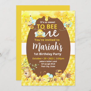 Sweet to bee one invitation