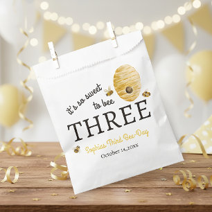 Sweet To Bee Three Third Birthday Bees Honeycomb Favour Bags