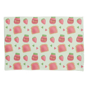 Sweet Toast and Strawberry Jam Pattern Pillowcase
