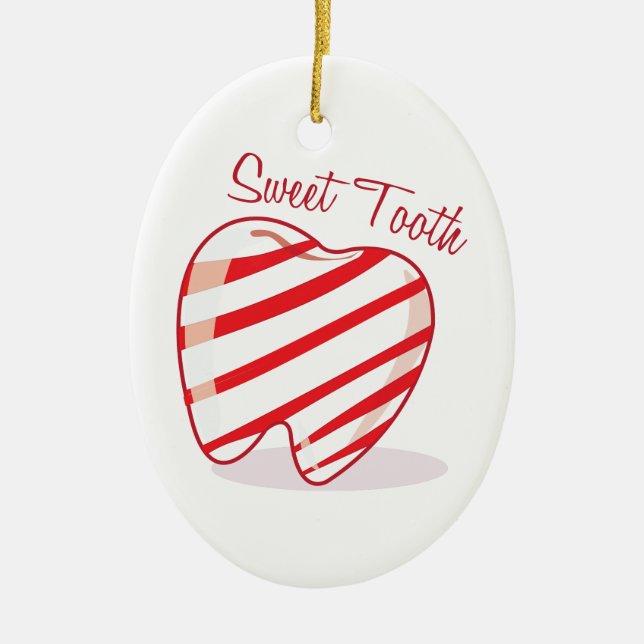 Sweet Tooth Ceramic Tree Decoration (Front)