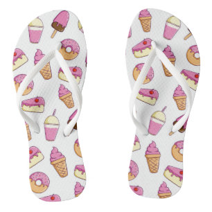 Sweet Tooth Dessert Pattern Flip Flops