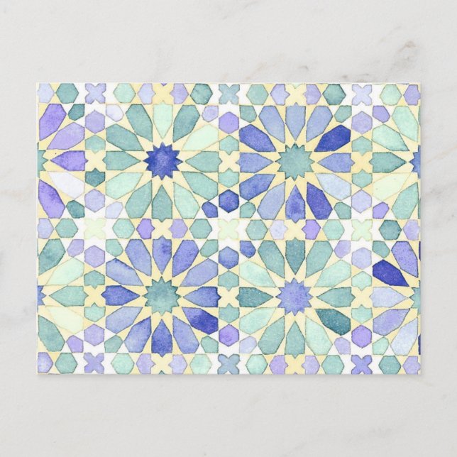 'Sweet Tranquillity' Islamic geometry postcard (Front)