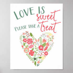 Sweet Treat Floral Heart Wedding Sign