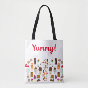 Sweet Treat Food Characters Cartoon Tote Bag