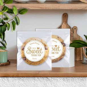 Sweet Treat Gold & White Thank You Stickers