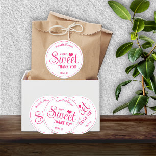 Sweet Treat Pink & White Thank You Stickers