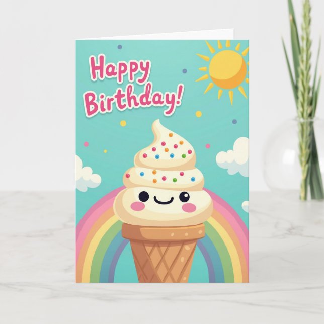 Sweet Treat Rainbow Birthday Card (Front)