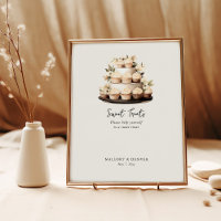 Sweet Treat Rustic Neutral Vintage Wedding Sign