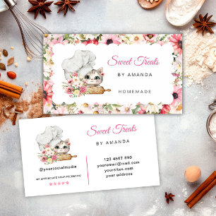 Sweet Treats Bakery Chef Kitten Business Card