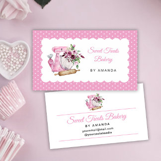 Sweet Treats Bakery Pink Business Card