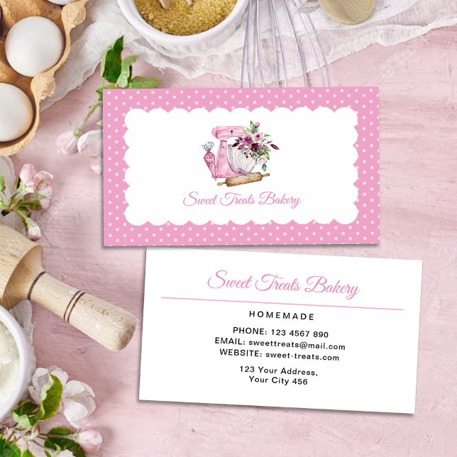 Sweet Treats Bakery Pink Business Card (Creator Uploaded)