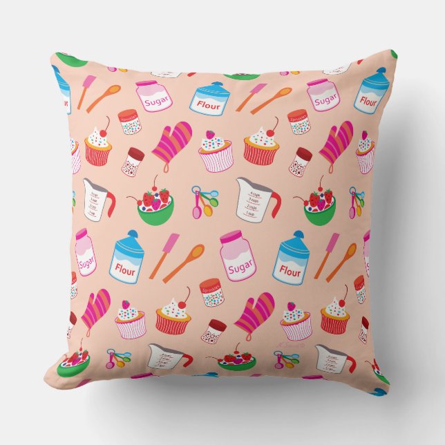 Sweet Treats Baking Pattern Cushion (Front)