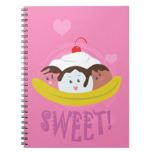 Sweet Treats - Banana Split! Spiral Notebook