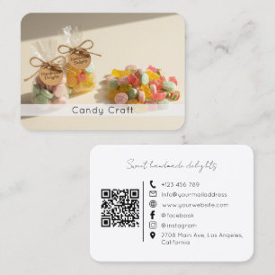 Sweet Treats Branding with QR Code Candy Business Card