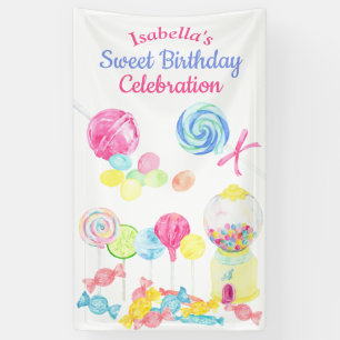 Sweet Treats Candy Girl Birthday Lollipop Banner