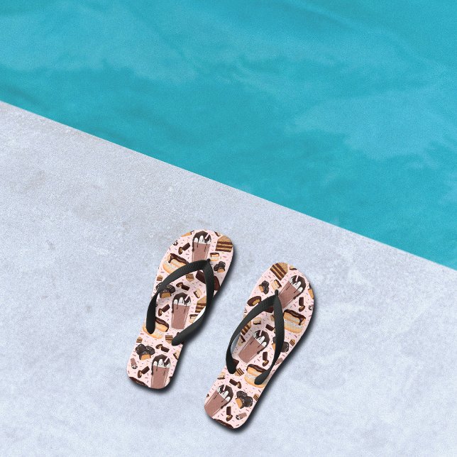 Sweet Treats Chocolate Doughnut Mocha Peanut Butte Jandals (Creator Uploaded)