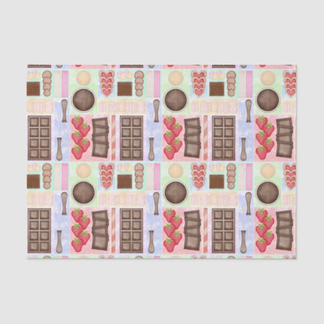 Sweet Treats Chocolate Fondue Dessert Marshmallow Tissue Paper (Front)