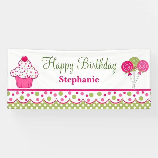 Sweet Treats Custom Birthday Banner (Horizontal)
