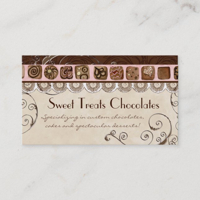 Sweet Treats Dessert Bakery Business Cards (Front)