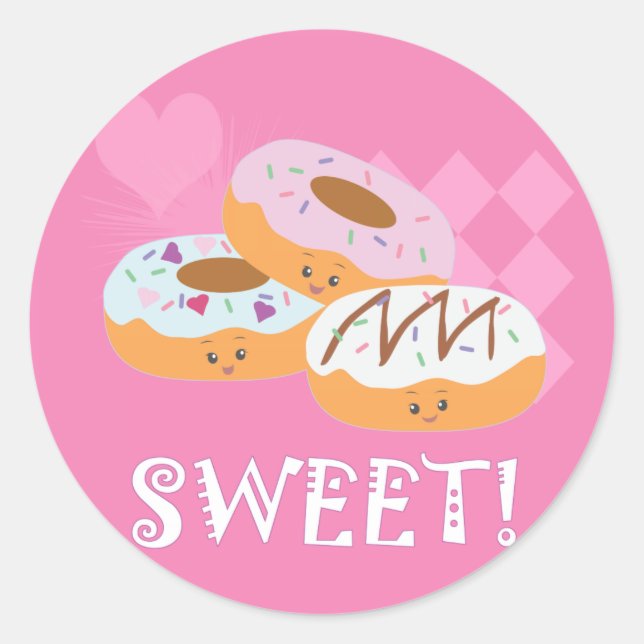 Sweet Treats - Doughnuts! Classic Round Sticker (Front)
