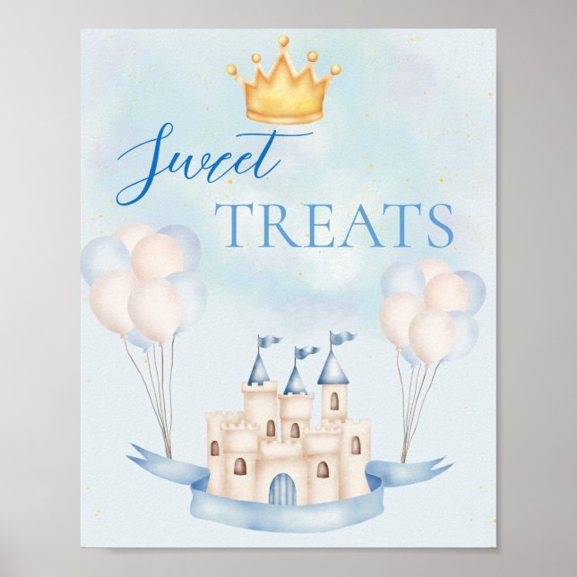 Sweet Treats FairyTale Castle Crown Balloon Party Poster (Front)