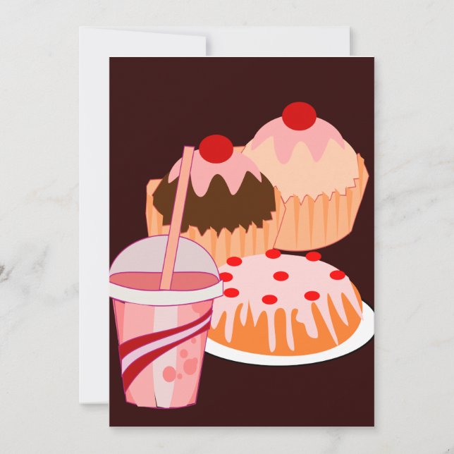 Sweet Treats Flat Invitation Card (Front)