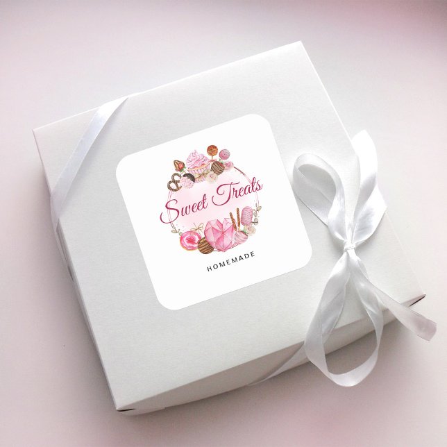Sweet Treats Home Bakery Square Sticker (Creator Uploaded)