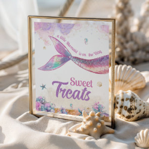 Sweet Treats Mermaid Pastel Ocean Girl Poster