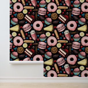 Sweet treats on back wallpaper