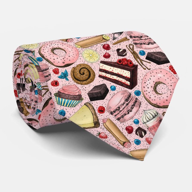 Sweet treats on pink tie (Rolled)