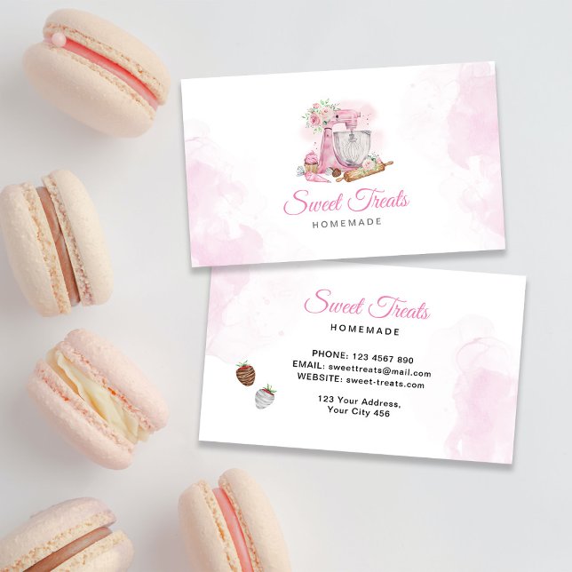Sweet Treats Pink Bakery  Business Card (Creator Uploaded)