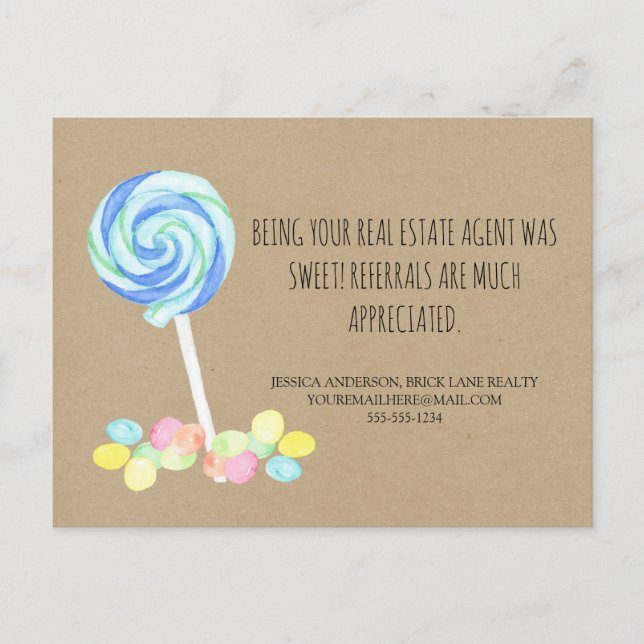 Sweet Treats Real Estate Referral Farming  Postcard (Front)