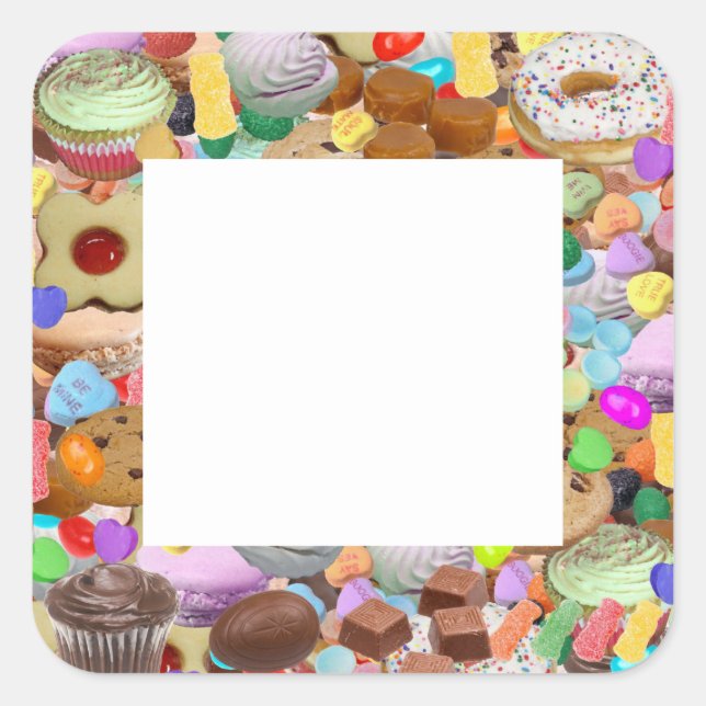 Sweet treats square sticker (Front)