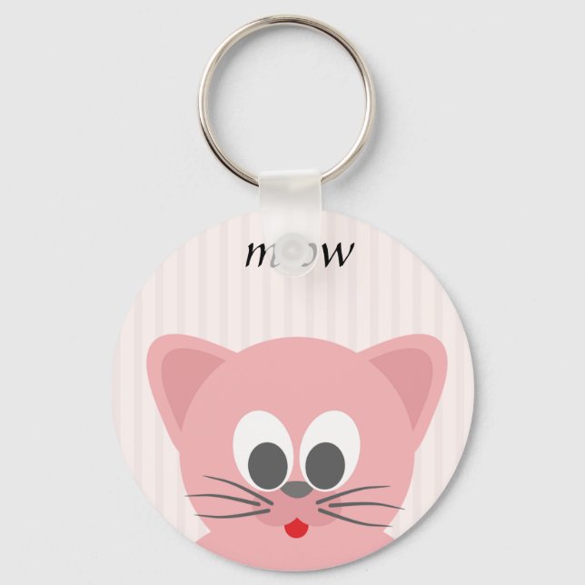 Sweet Trendy Pink Cat Key Ring (Front)