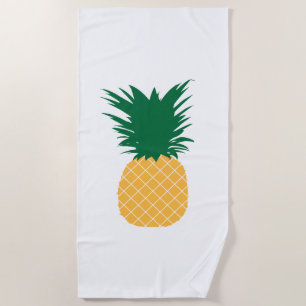 Sweet Tropical Yellow Pineapple icon Beach Towel