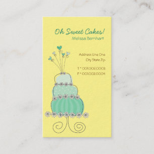 Sweet Turquoise Wedding Cake Custom Profile Card /