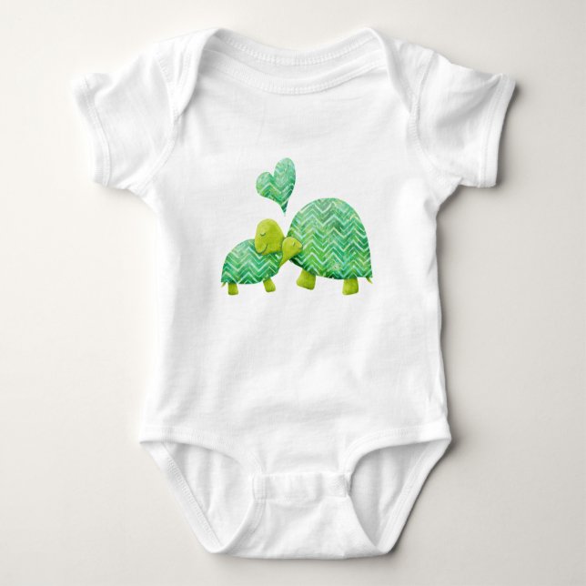 Sweet Turtle Hugs Mum and Baby Bodysuit (Front)