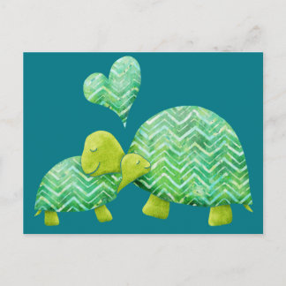 Sweet Turtle Hugs Mum and Baby Postcard