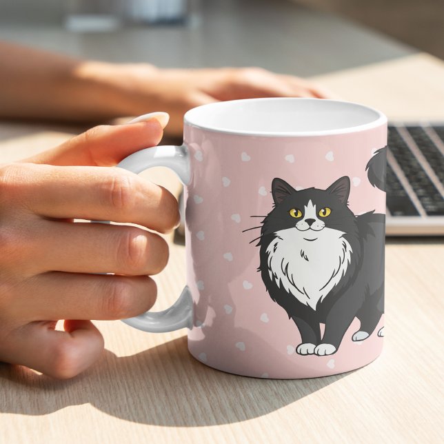 Sweet Tuxedo Cat Mum Personalised Coffee Mug (Creator Uploaded)