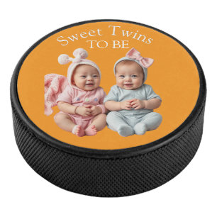 Sweet Twins in Coordinated Pastels Hockey Puck