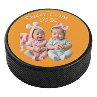 Sweet Twins in Coordinated Pastels Hockey Puck