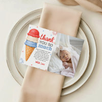 Sweet Two Patriotic Photo Thank You Card