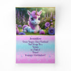 Sweet Unicorn Birthday Folded Greeting Card