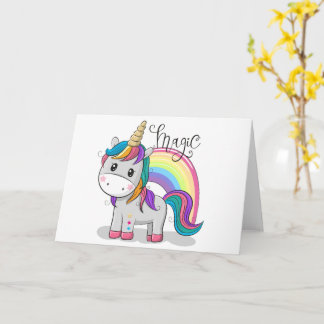Sweet unicorn with big eyes card