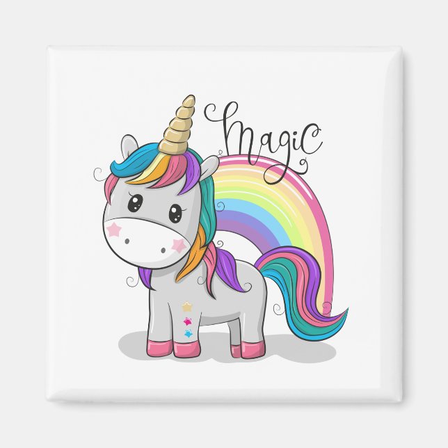 Sweet unicorn with big eyes magnet (Front)