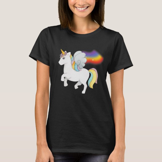 Sweet Unicorn  With Rainbow T-Shirt (Front)