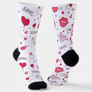 Sweet Valentine All Over Print Pattern Socks