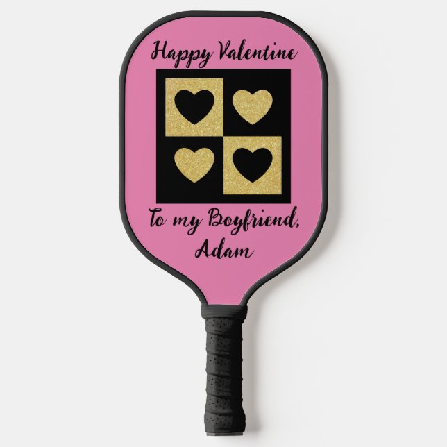 sweet valentine couple personalised customise pickleball paddle (Front)