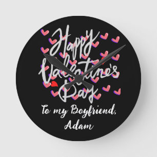 sweet valentine couple personalised customise  round clock