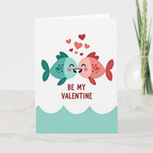 Sweet Valentine Fish Kiss Card
